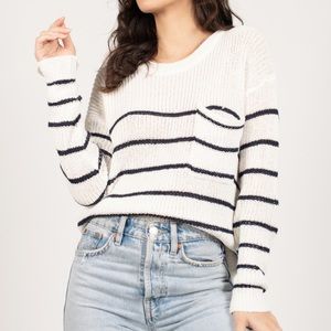 TOBI Ronan Striped Long Sleeve Sweater - L